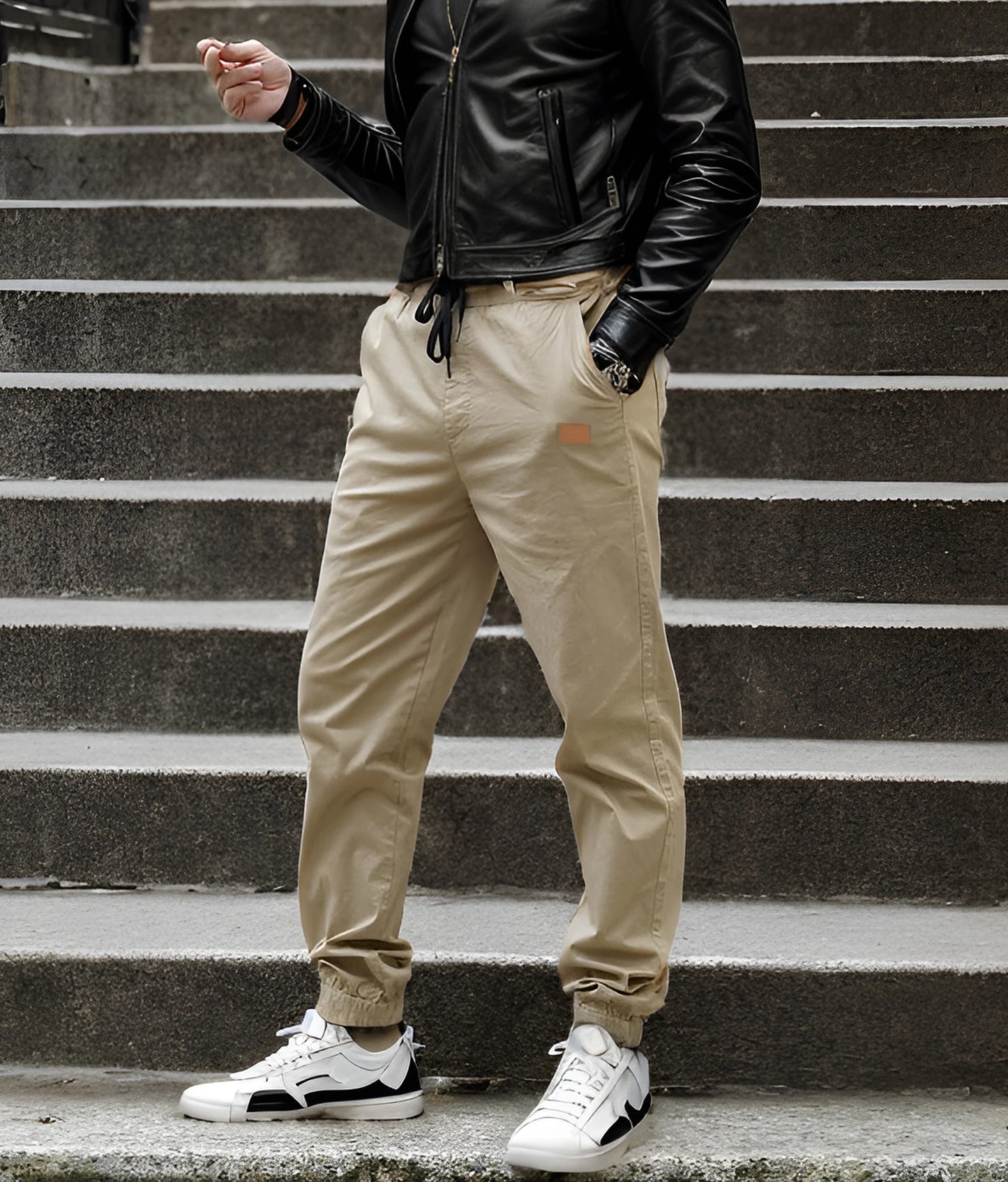 Hainan Mens Jogger Pants Drawstring Casual Comfort Wear