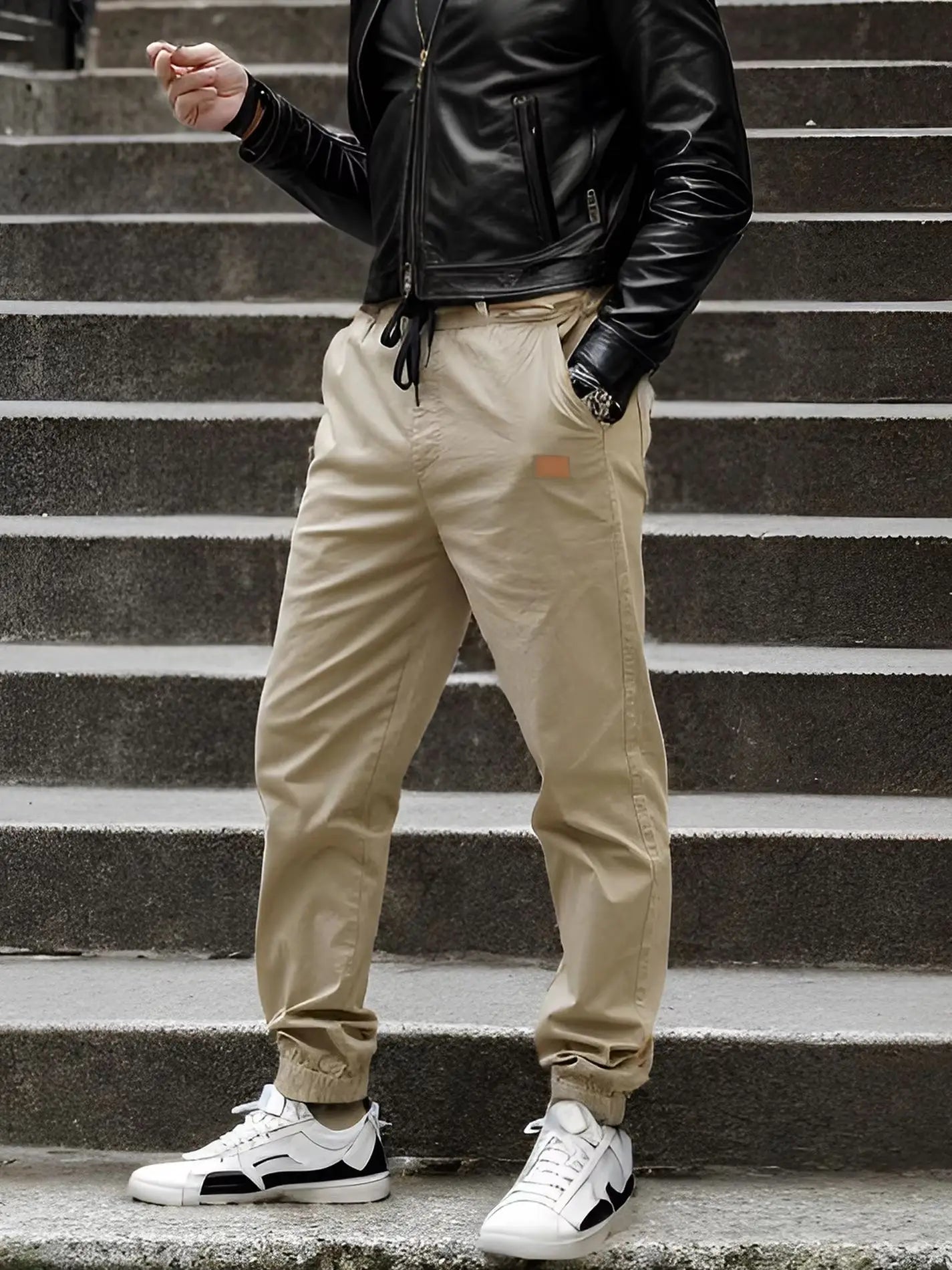 Hainan Mens Jogger Pants Drawstring Casual Comfort Wear