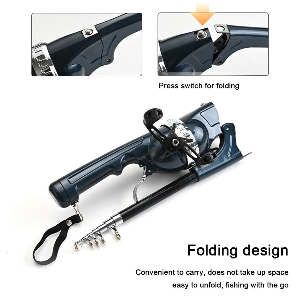Portable Telescopic Fishing Rod With Reel Carbon Fiber