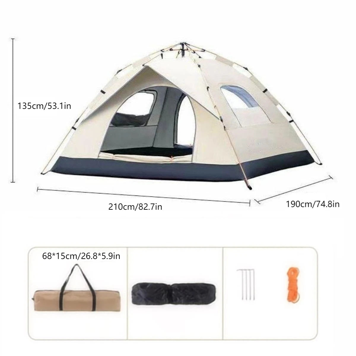 JD Performance Gear Automatic Camping Family Tent Outdoor