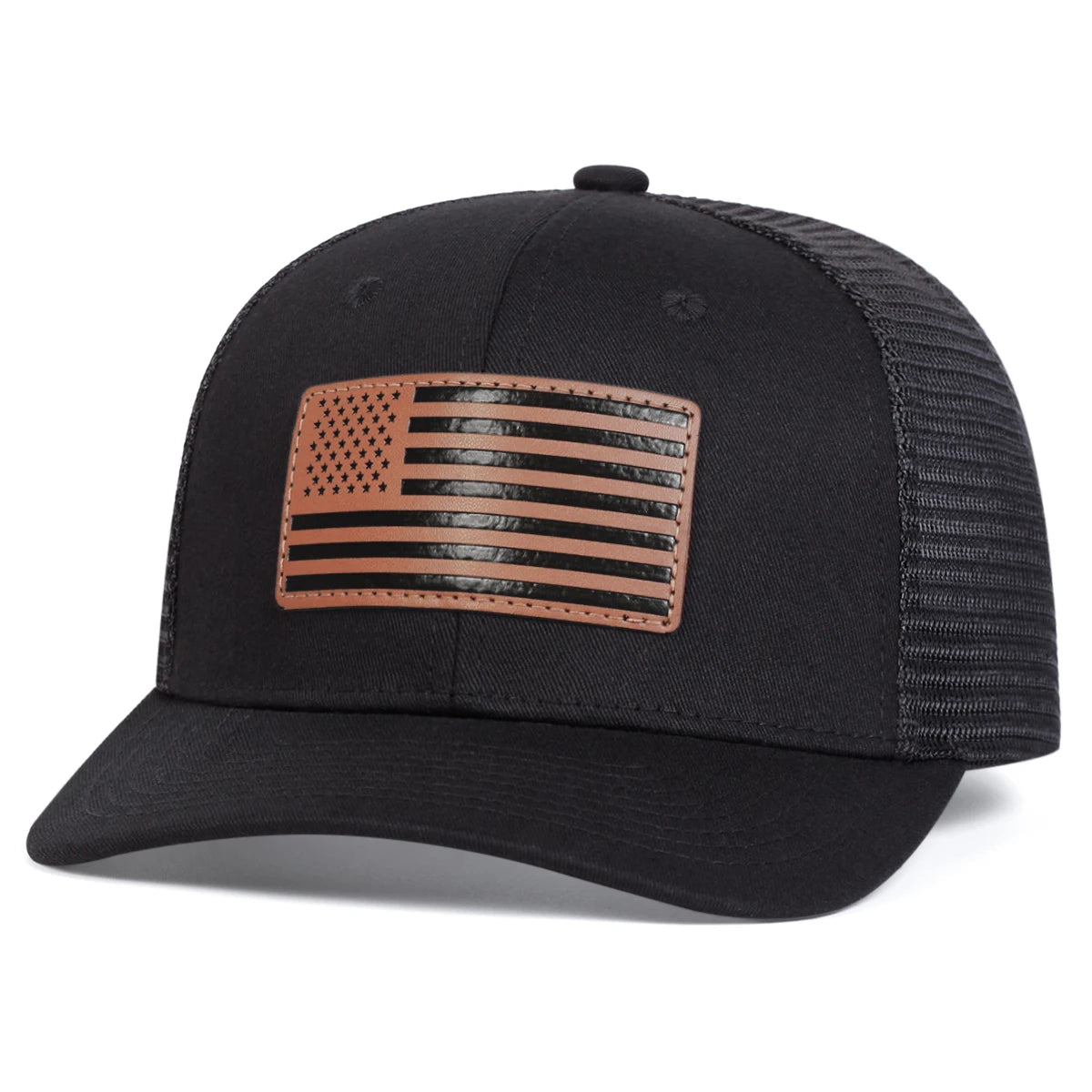 Zhejiang Unisex American Flag Leather Label Baseball Cap
