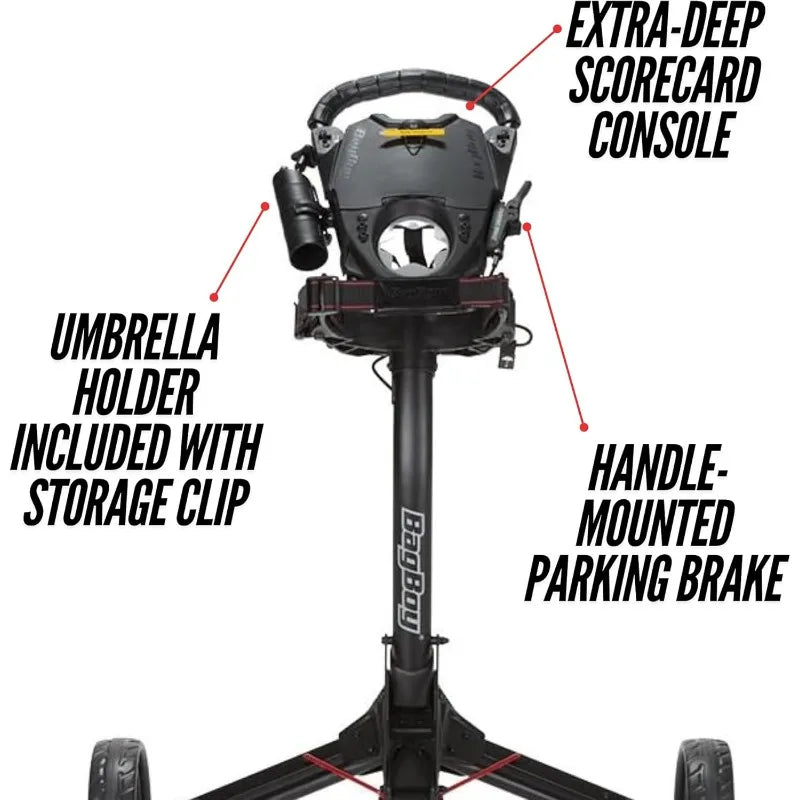 YTYINH Compact 3 Golf Push Cart with Scorecard Console