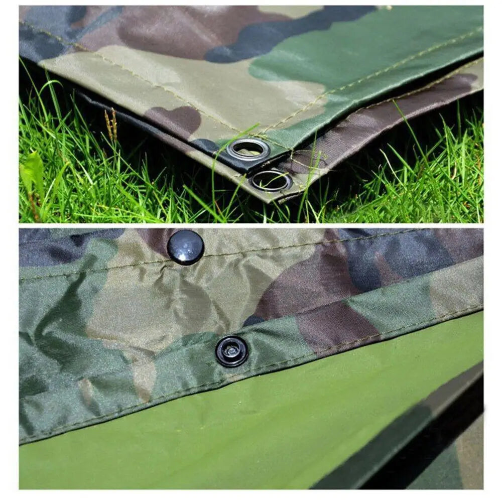 Tactical Rain Poncho Shelter Waterproof Ripstop For Camping