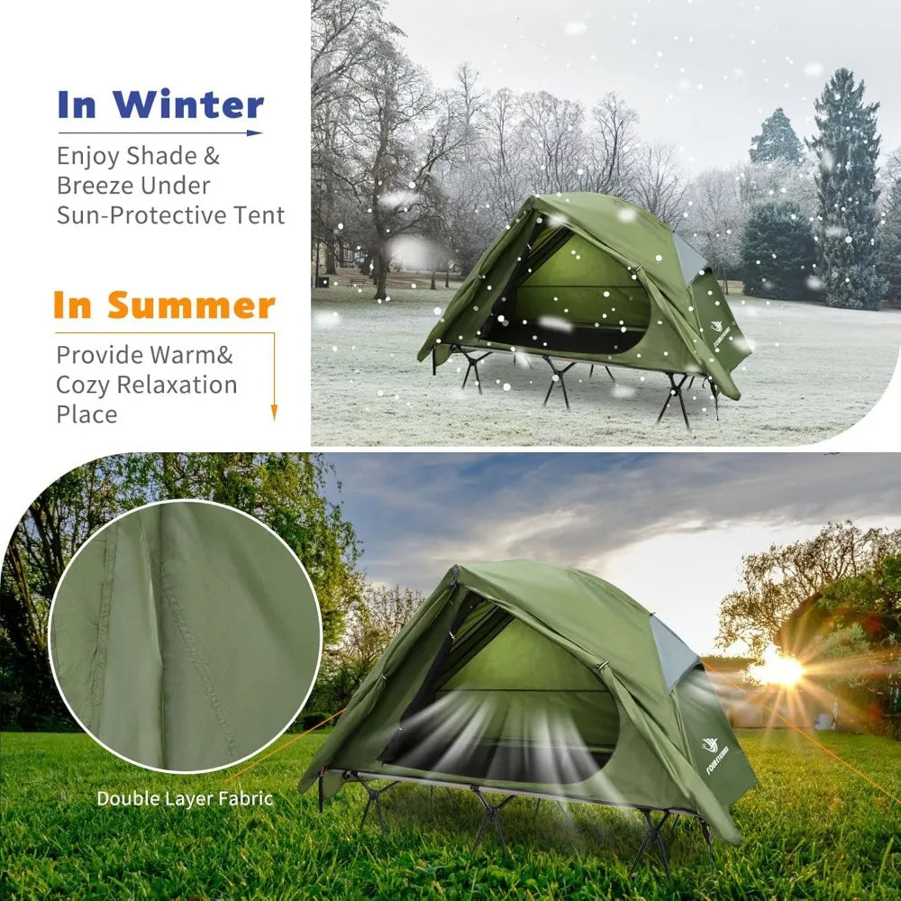 Building Four In One Camping Cot Tent Foldable Elevated Bed