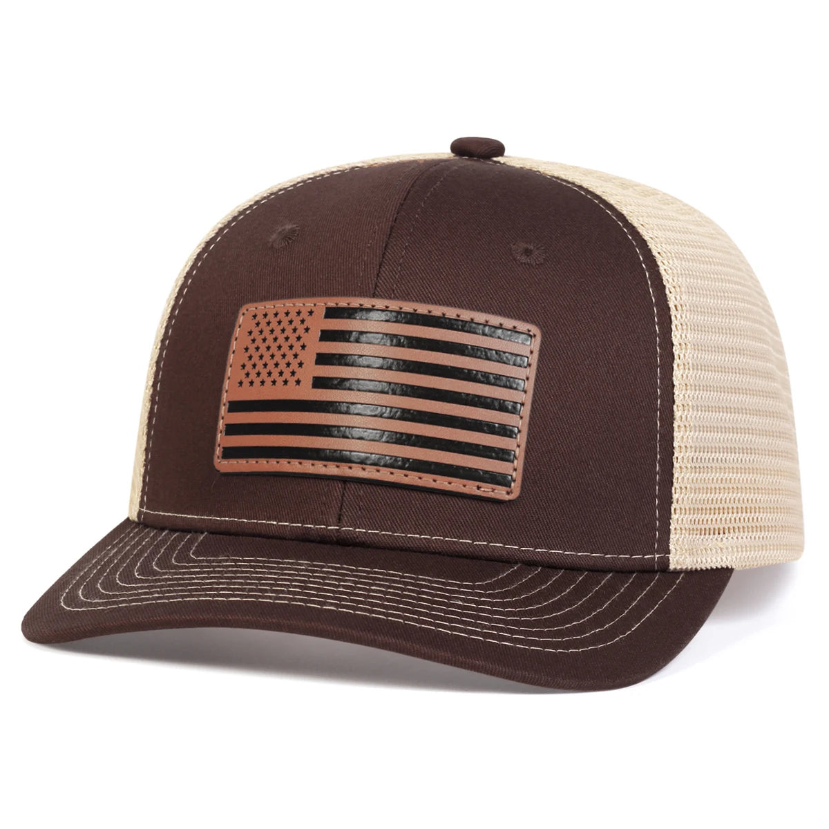 Zhejiang Unisex American Flag Leather Label Baseball Cap