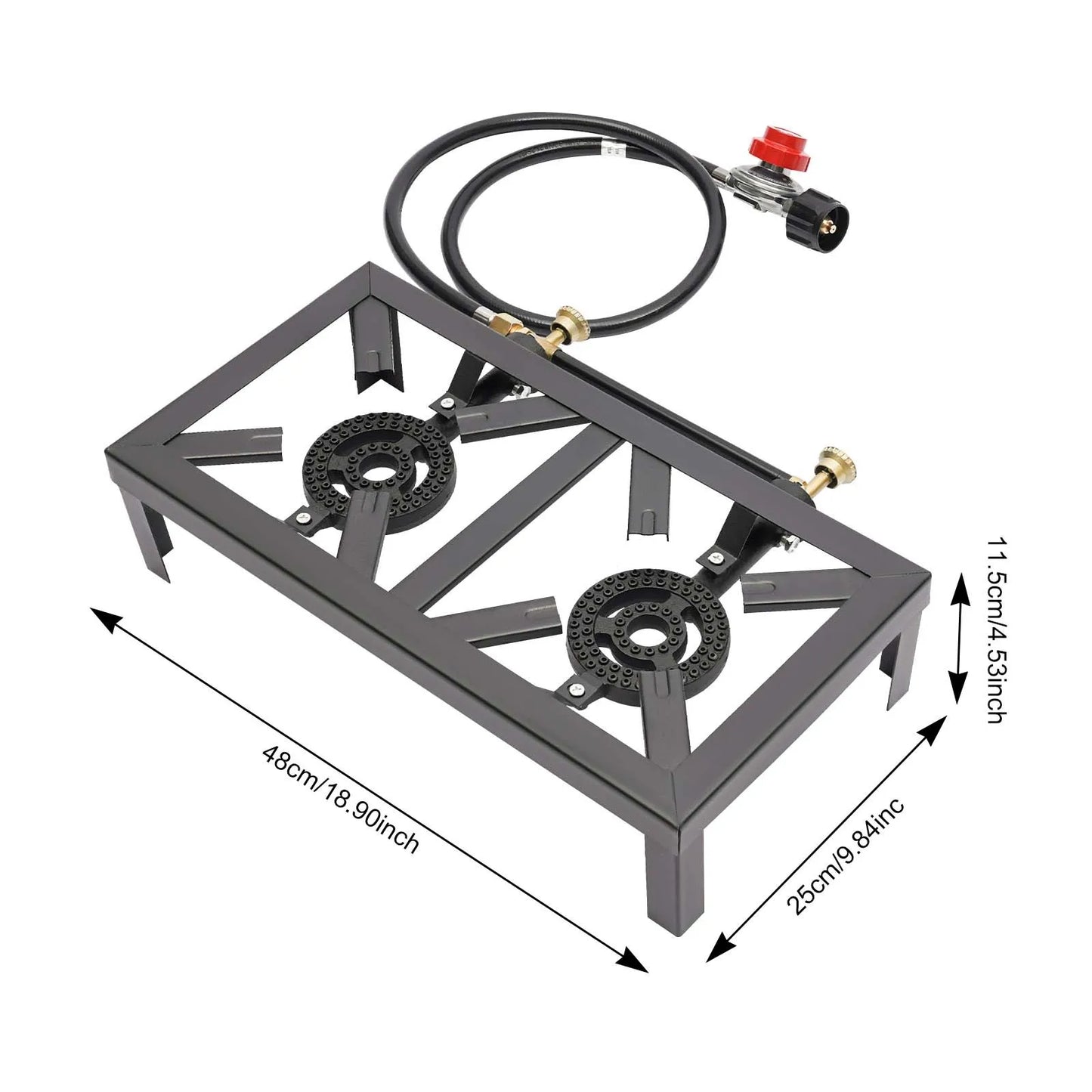 Noned 8000W Dual Burner Cast Iron Gas Camping Stove Outdoor