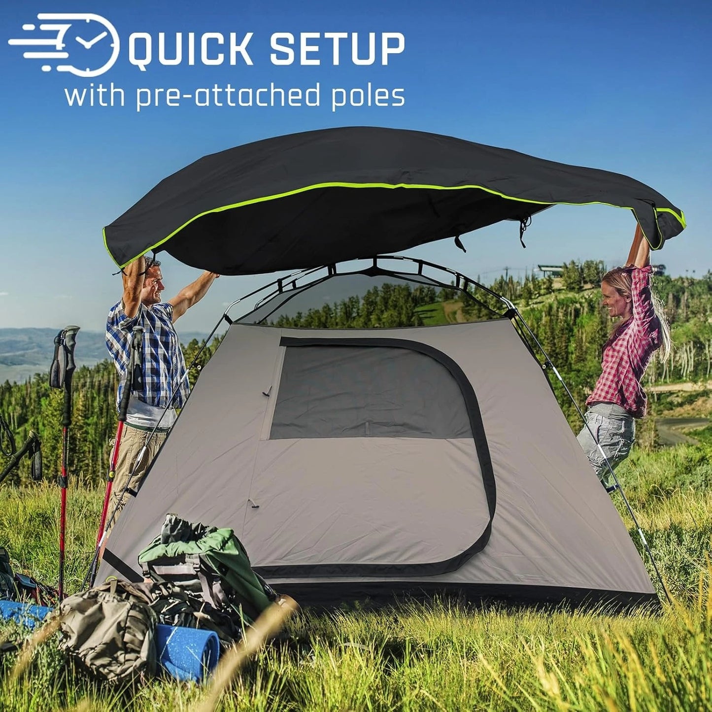 Hign Concerned Camping Tent Waterproof Rainfly Easy Setup