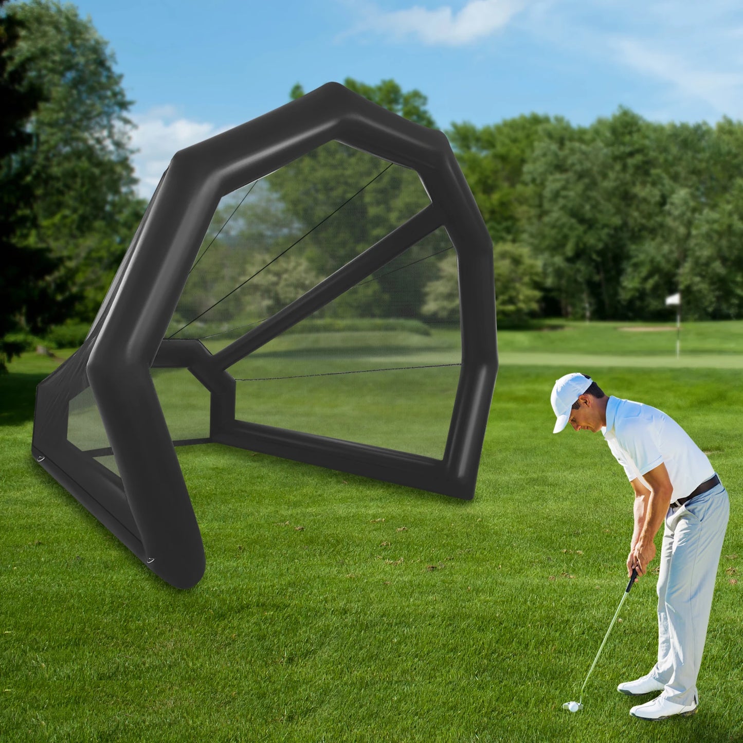 Hign Concerned Chemical Inflatable Golf Practice Net Cage