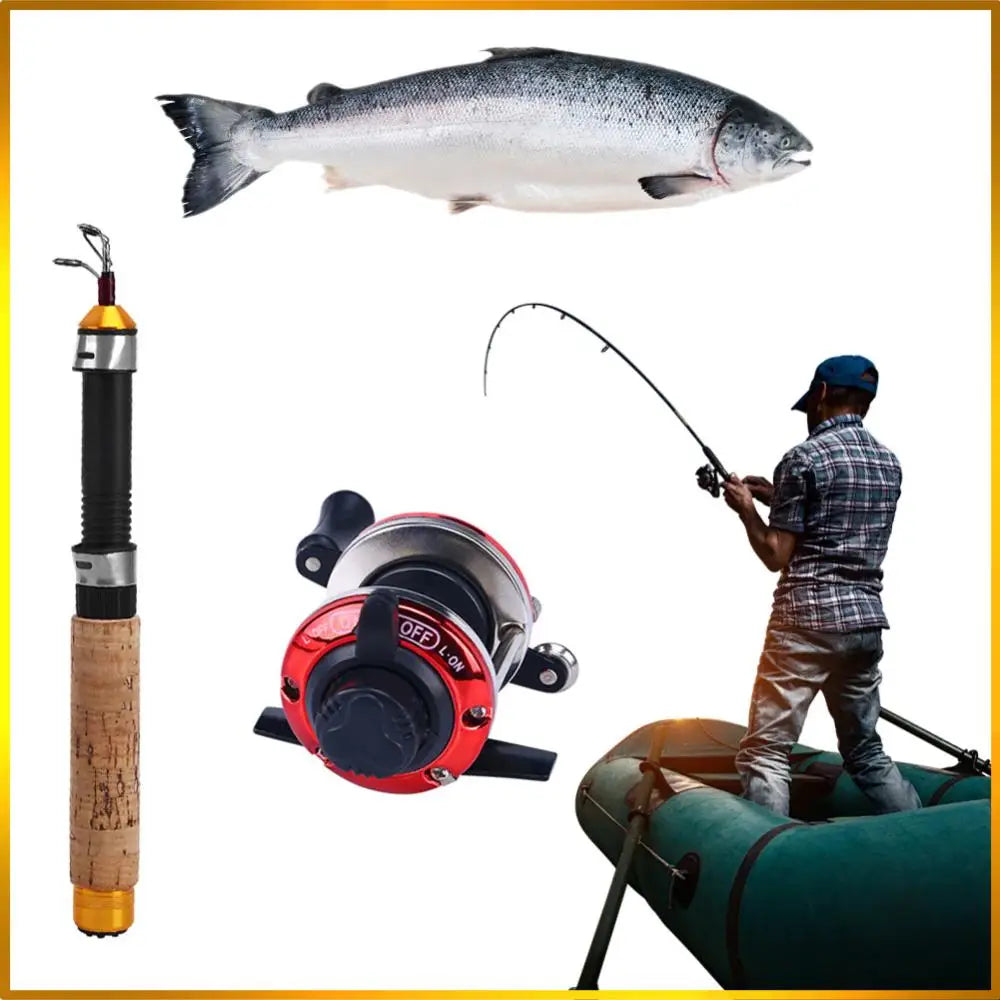 Carbon Fiber Ice Fishing Rod And Reel Set Telescoping Kit