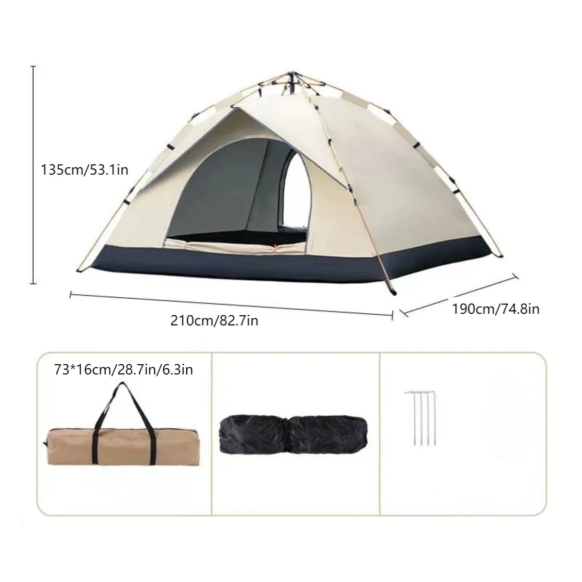 JD Performance Gear Automatic Camping Family Tent Outdoor