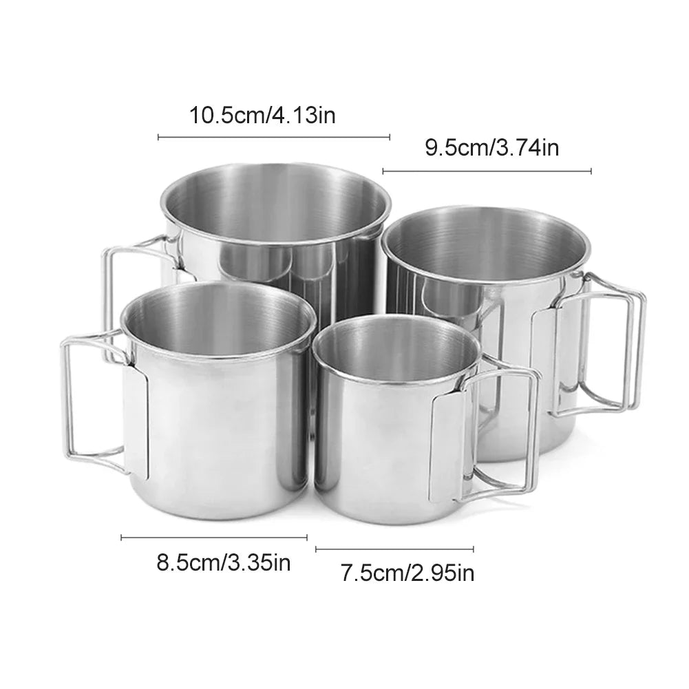 AZURAOKEY Stainless Steel Camping Mug Foldable Travel Cup