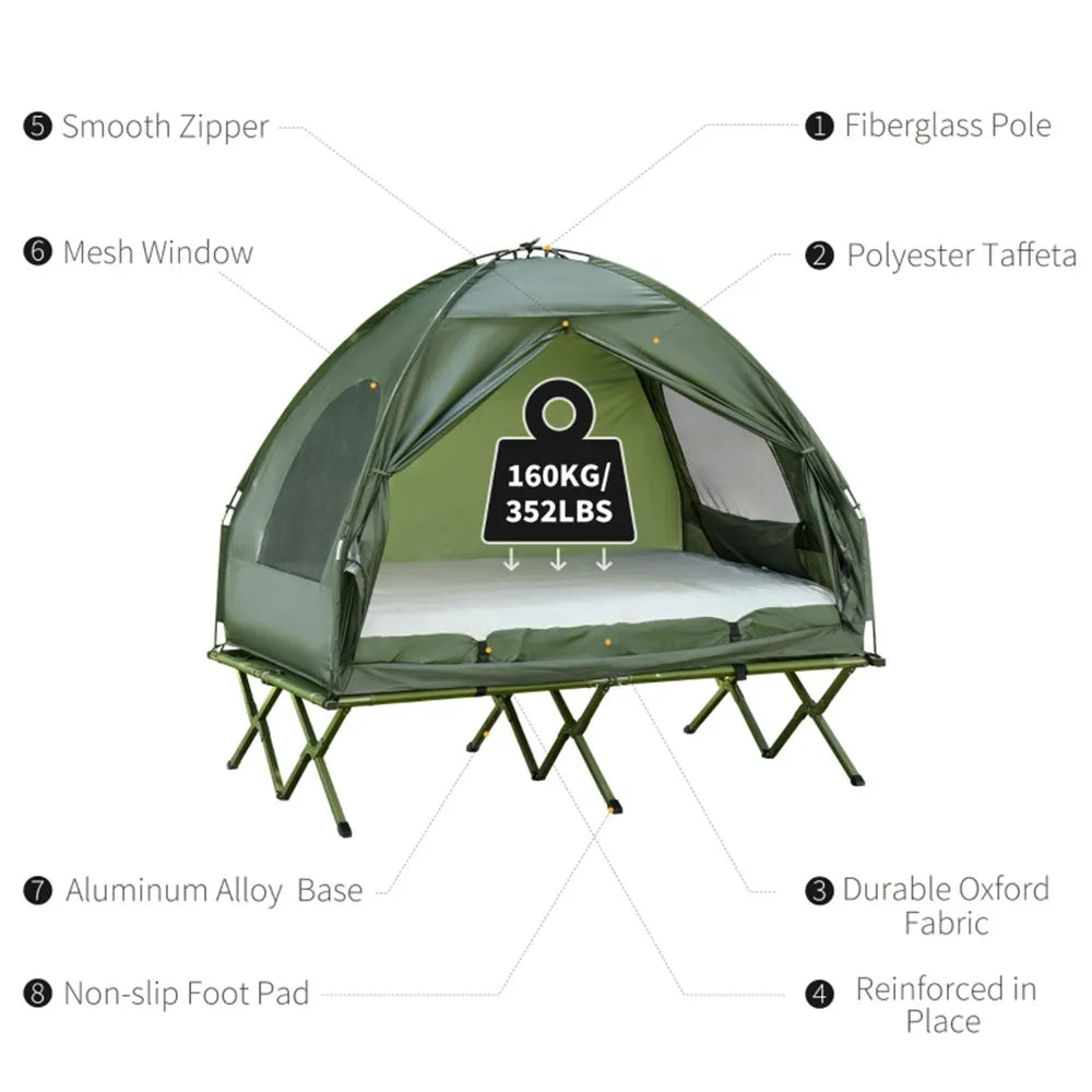 Elenxs Portable Folding Pop Up Off Ground Camping Bed