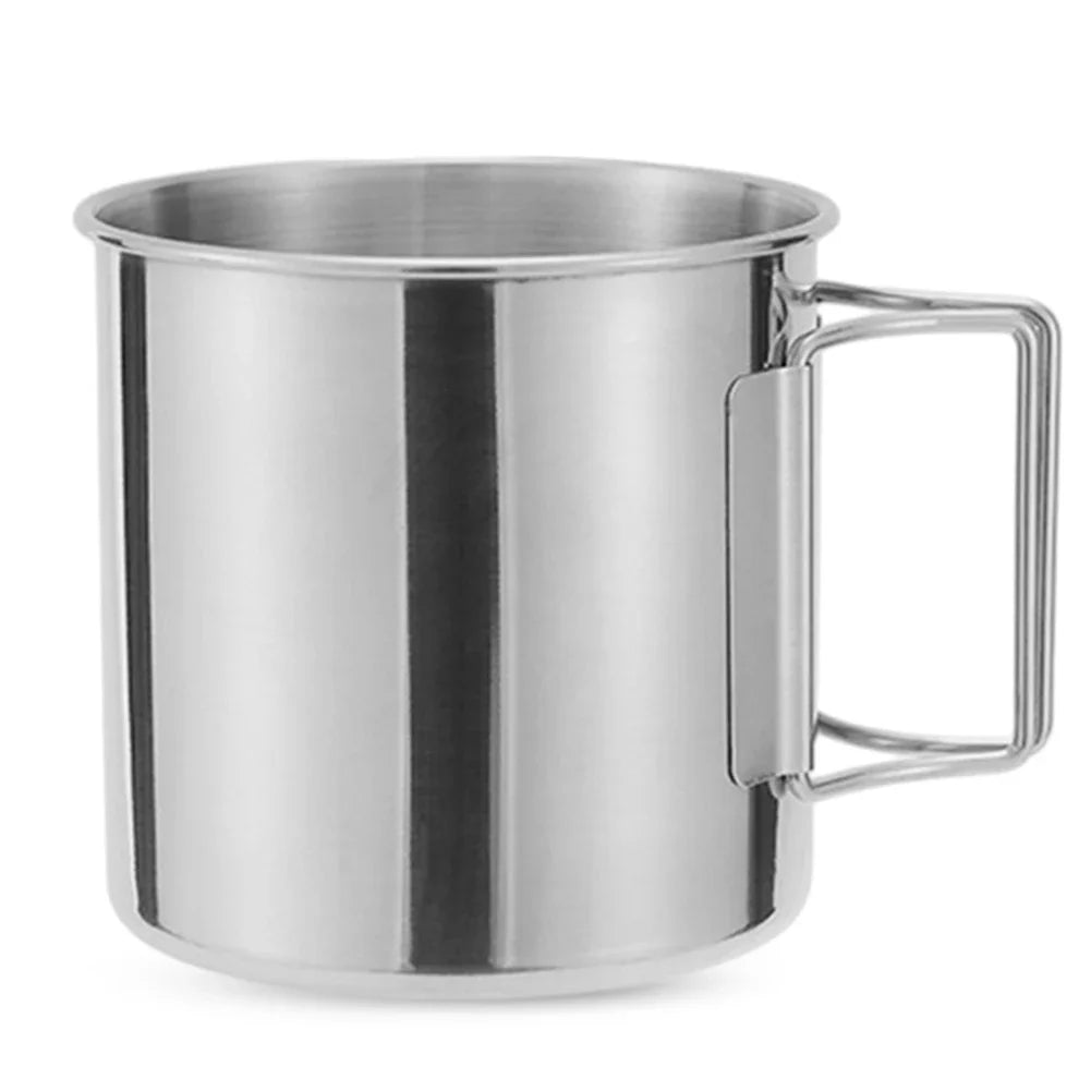 AZURAOKEY Stainless Steel Camping Mug Foldable Travel Cup