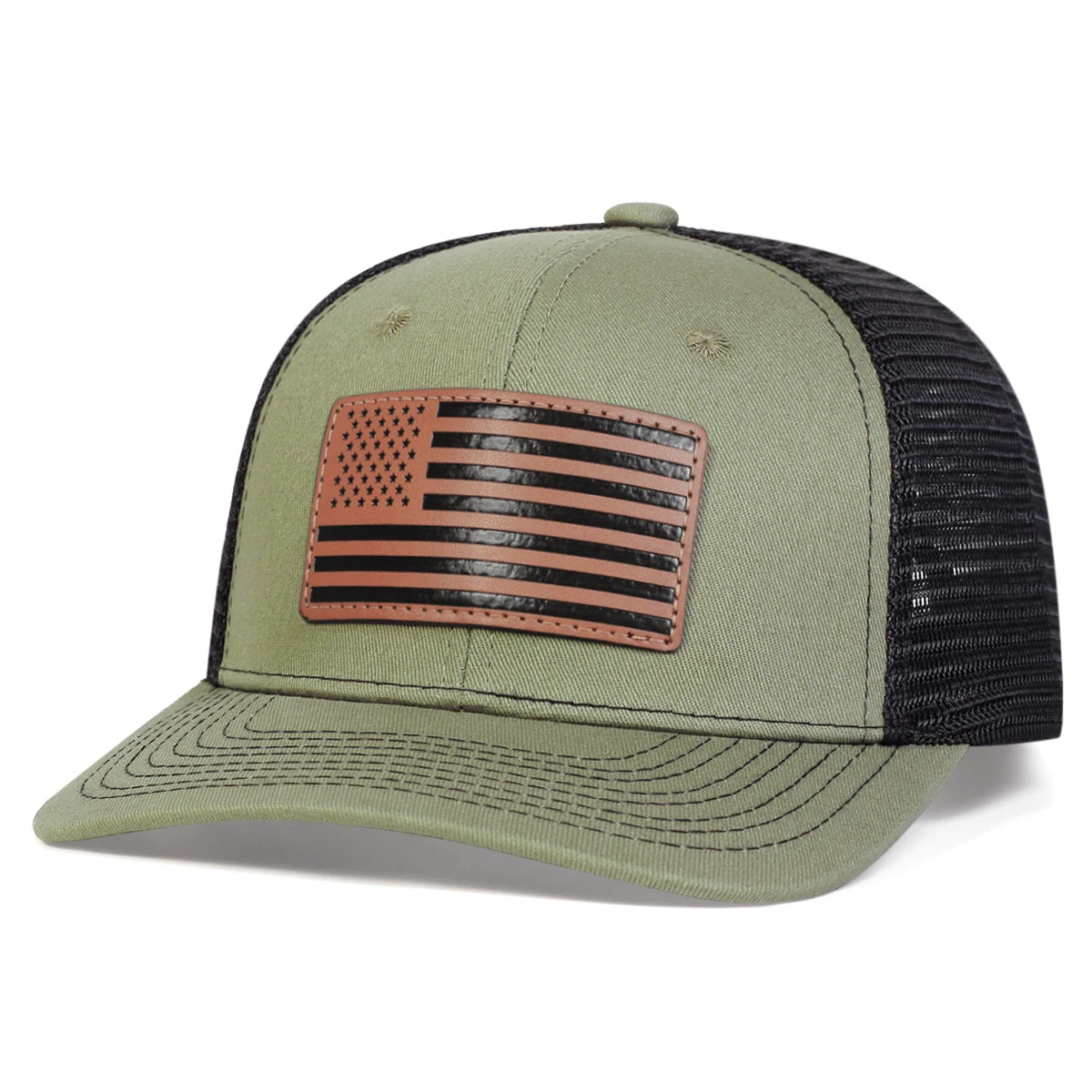Zhejiang Unisex American Flag Leather Label Baseball Cap