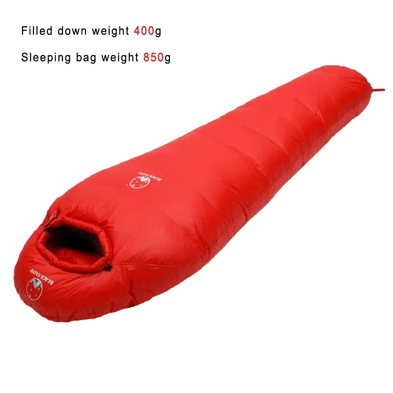 BlackSnow Goose Down Mummy Sleeping Bag For Winter Camping