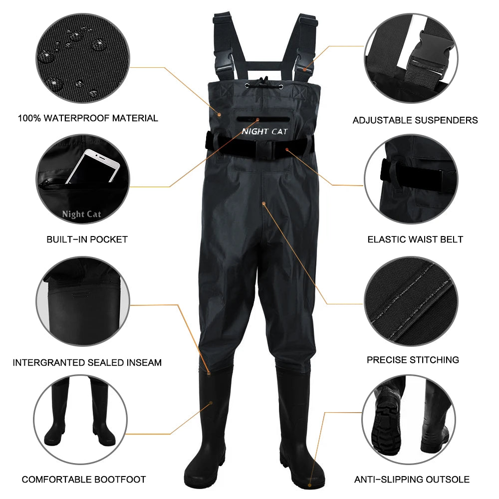 Breathable Waterproof Chest Nylon Fishing Waders Men