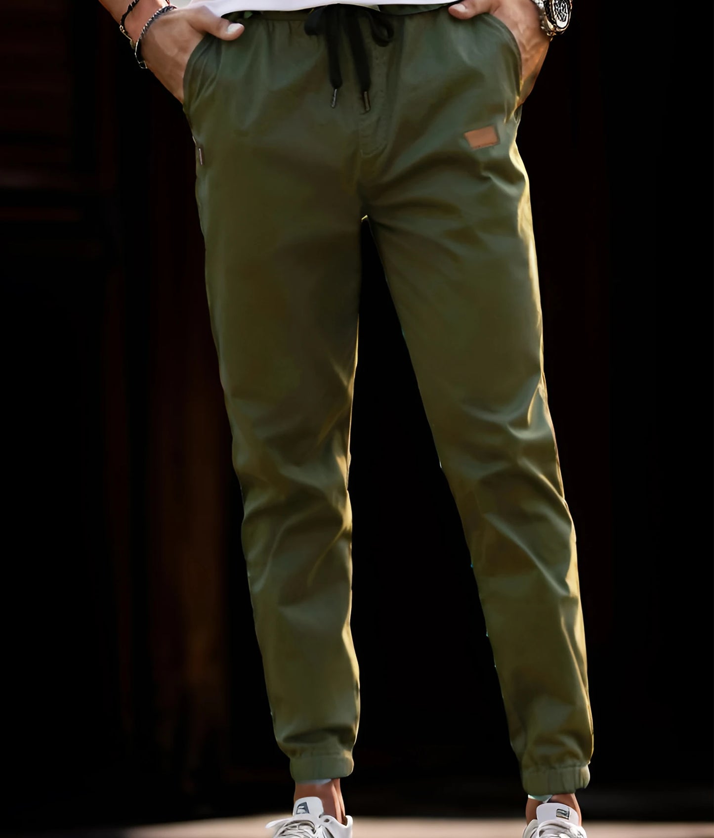 Hainan Mens Jogger Pants Drawstring Casual Comfort Wear