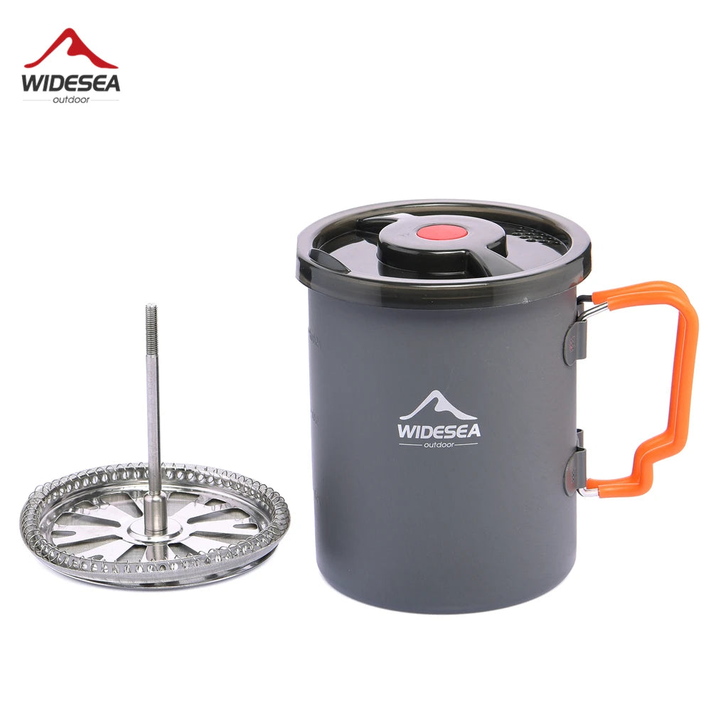 Widesea Camping Coffee Pot With French Press Outdoor Cup Mug