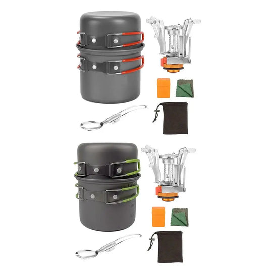 Mini Outdoor Stove Camp Pot Set Portable Cooker For Hiking