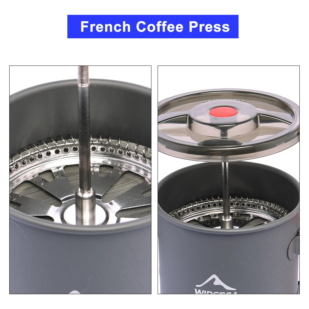 Widesea Camping Coffee Pot With French Press Outdoor Cup Mug