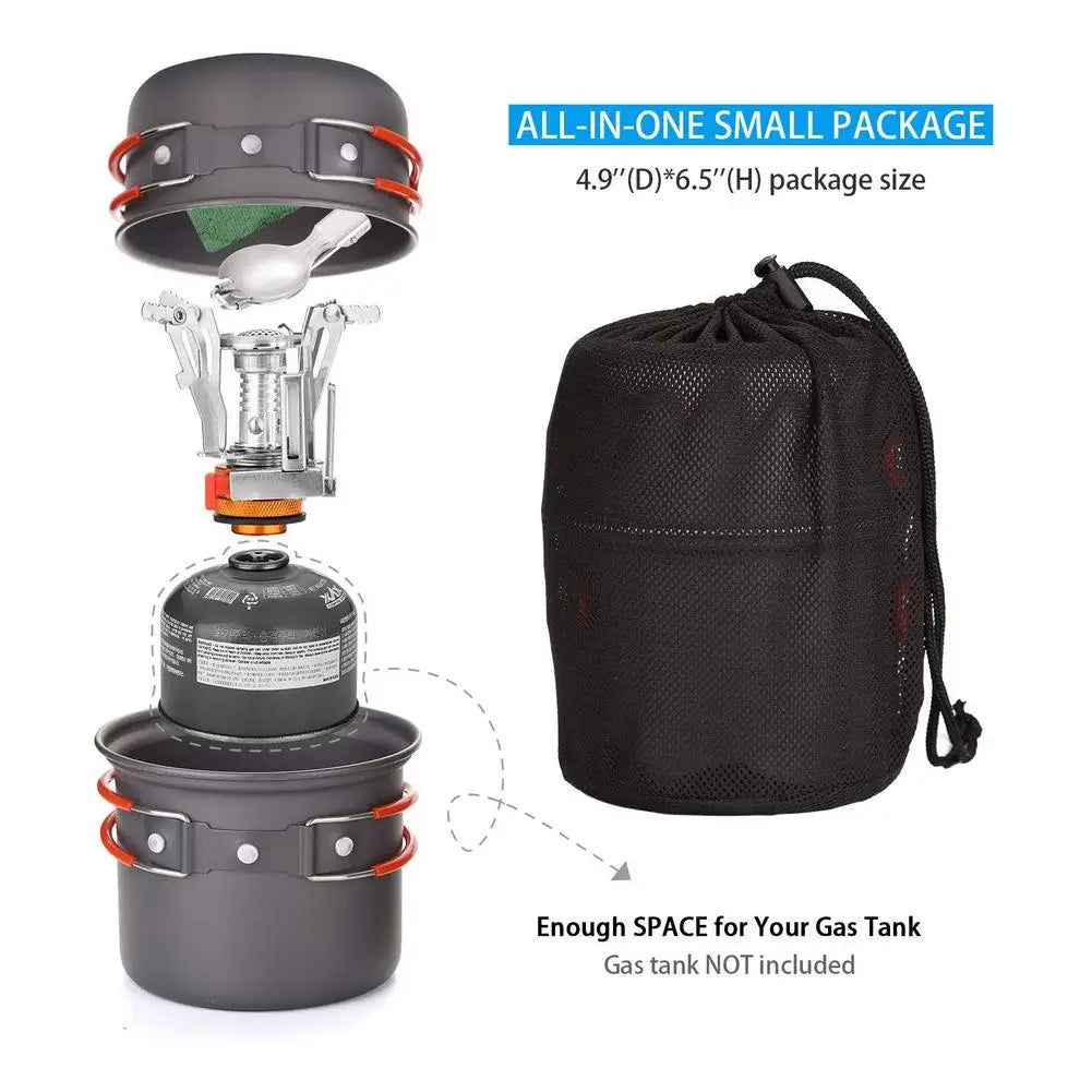 Mini Outdoor Stove Camp Pot Set Portable Cooker For Hiking