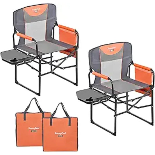 Sunnyfeel Heavy Duty Camping Chair With Side Table Outdoor