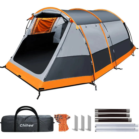 Camping Tunnel Tent 4 Person Family Weatherproof Shelter