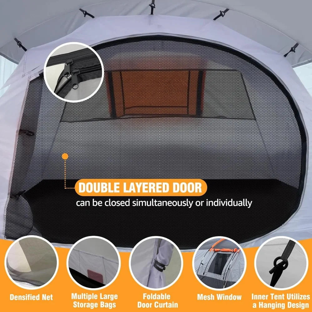 Camping Tunnel Tent 4 Person Family Weatherproof Shelter
