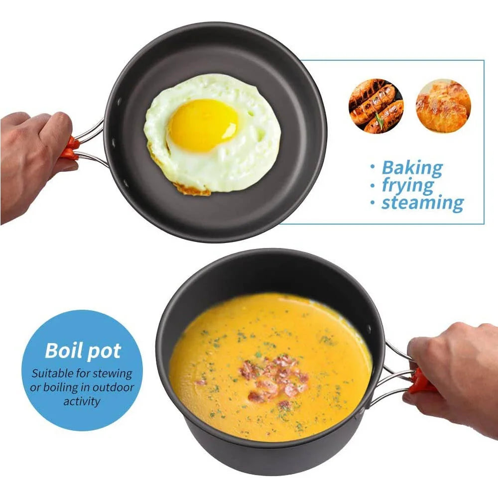 LISM Camping Cookware Set Nonstick Travel Outdoor Picnic