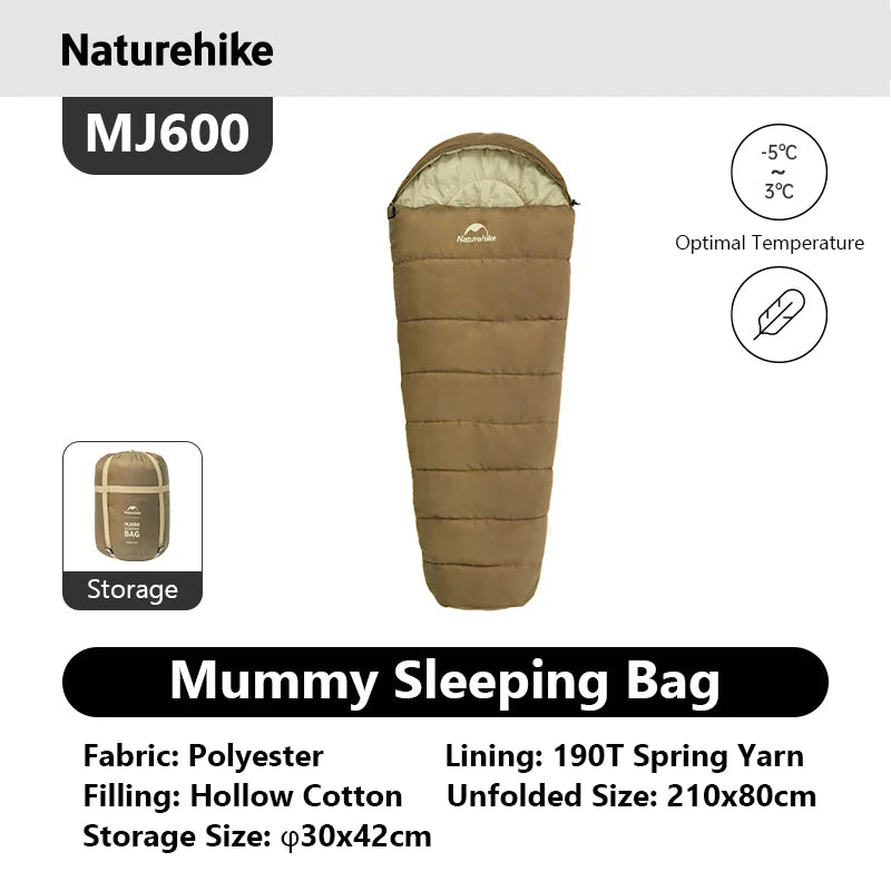 Naturehike Mummy Sleeping Bag MJ300 MJ600 Ultra Warm For Adults