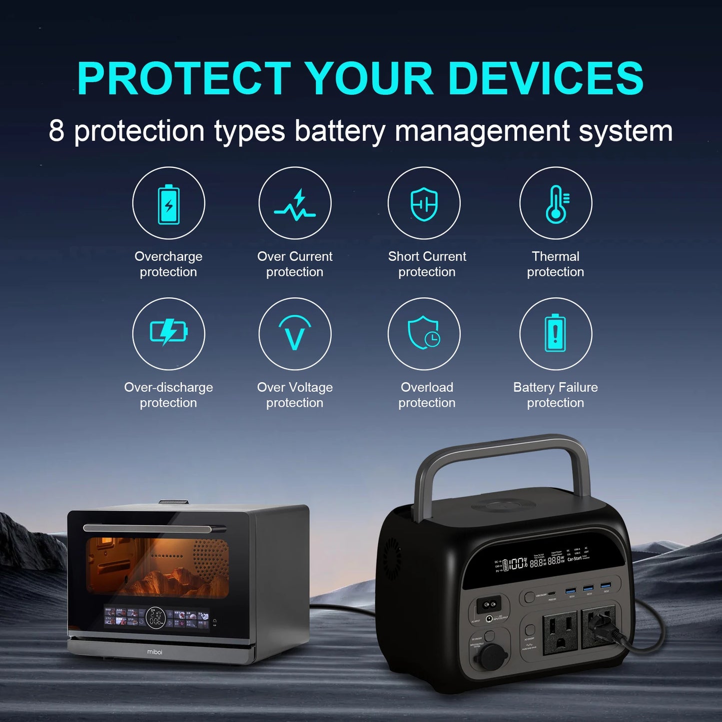 CTOLITY 500W LiFePO4 Camping Power Station 345.6Wh Solar Generator