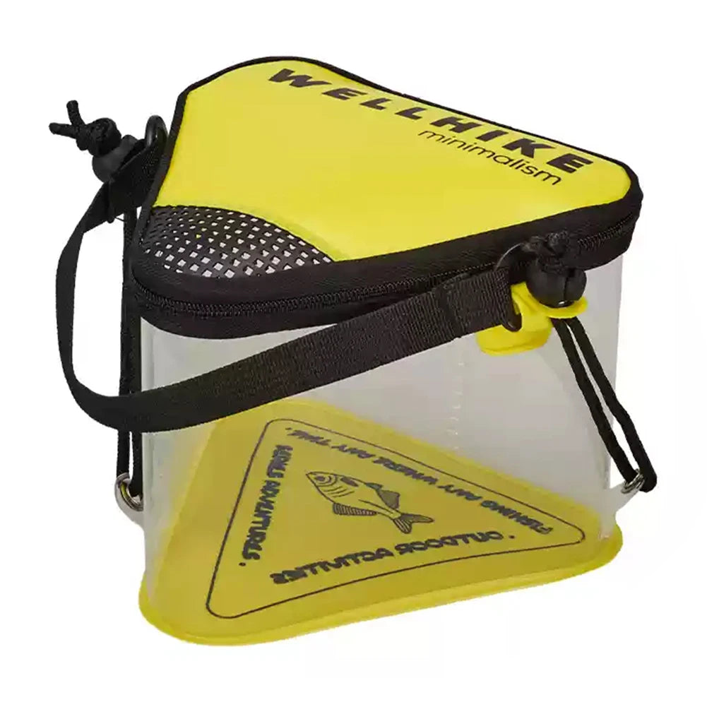 WELLHIKE Collapsible Outdoor Live Fish Bucket with Breathable Mesh Lid
