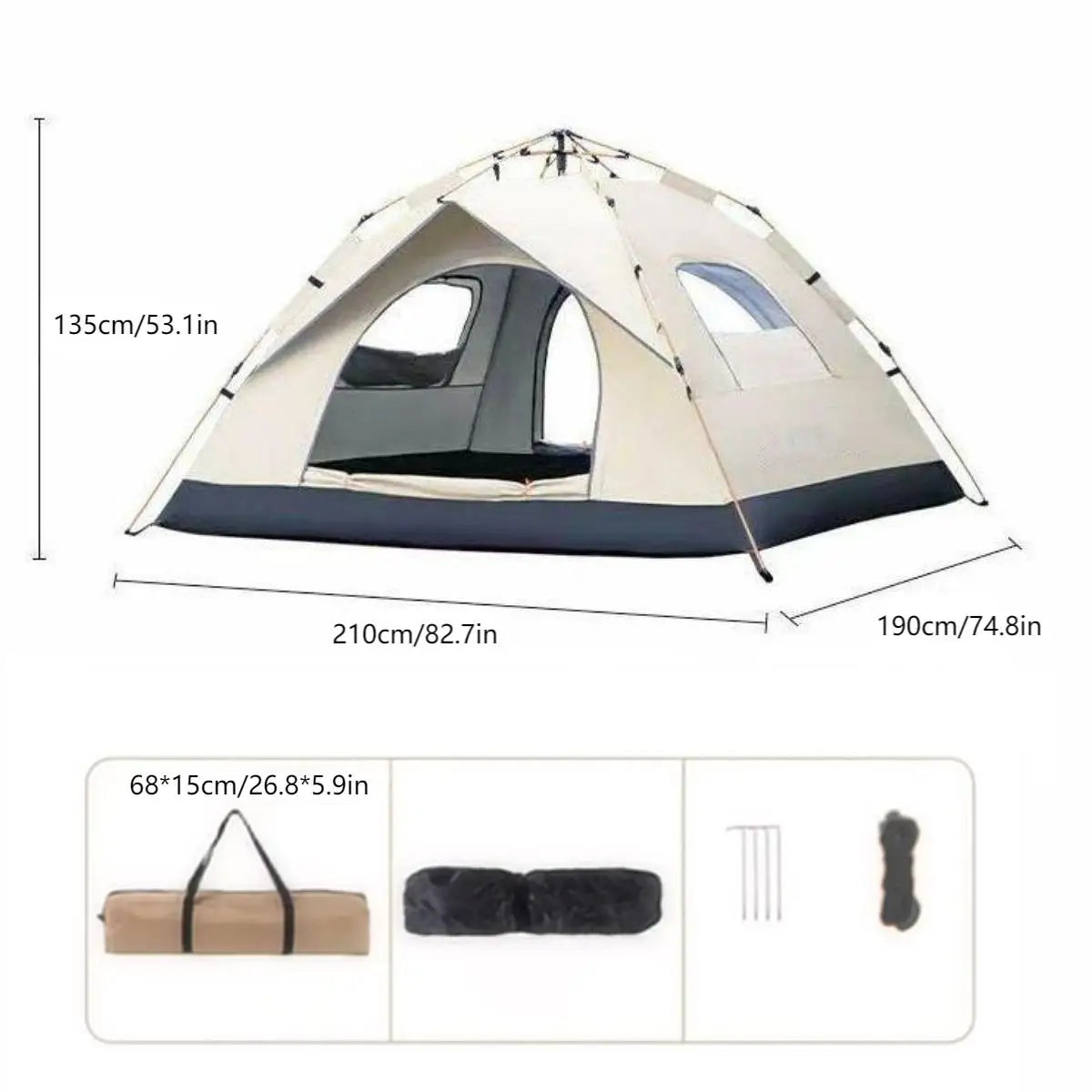 JD Performance Gear Automatic Camping Family Tent Outdoor