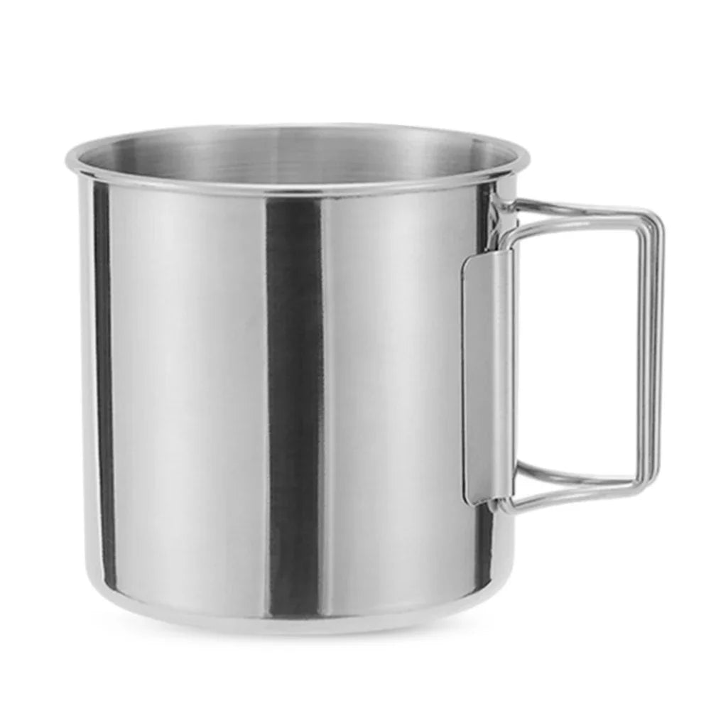 AZURAOKEY Stainless Steel Camping Mug Foldable Travel Cup