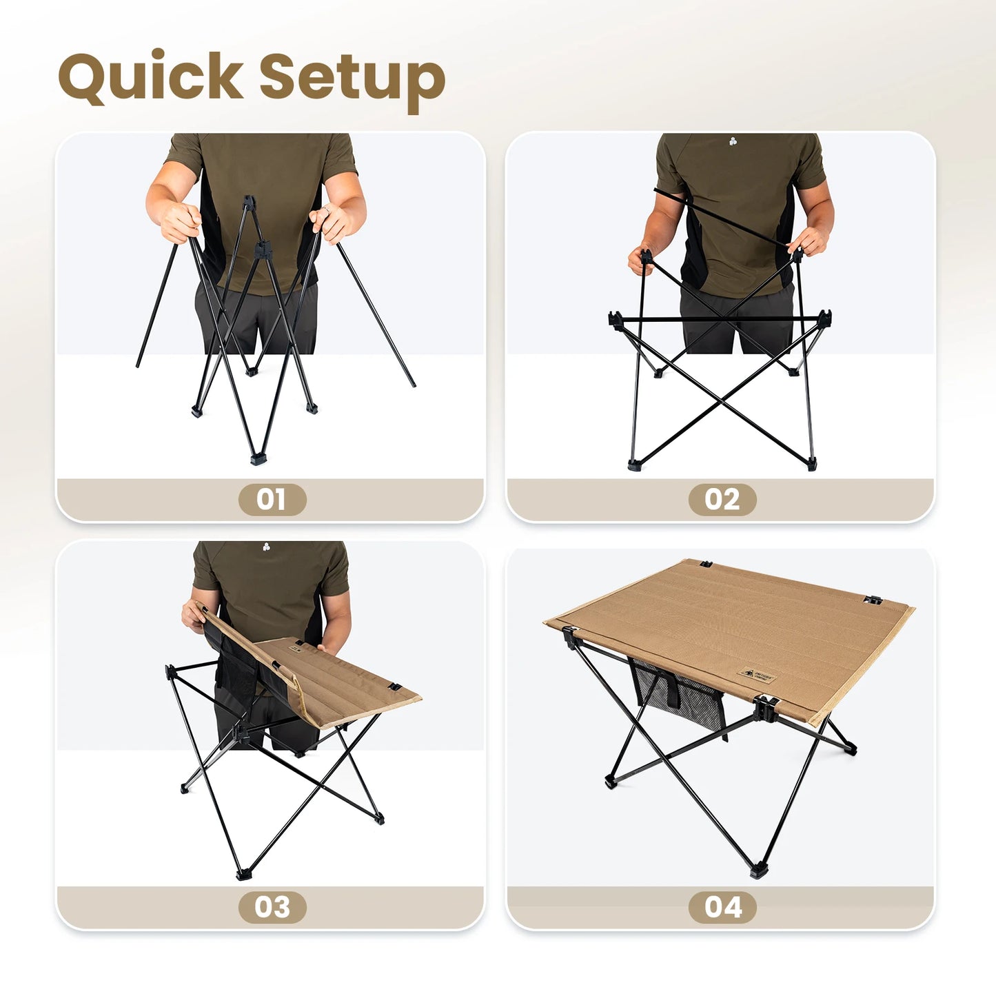 ONETIGRIS Folding Camping Table Aluminum Alloy Portable Desk