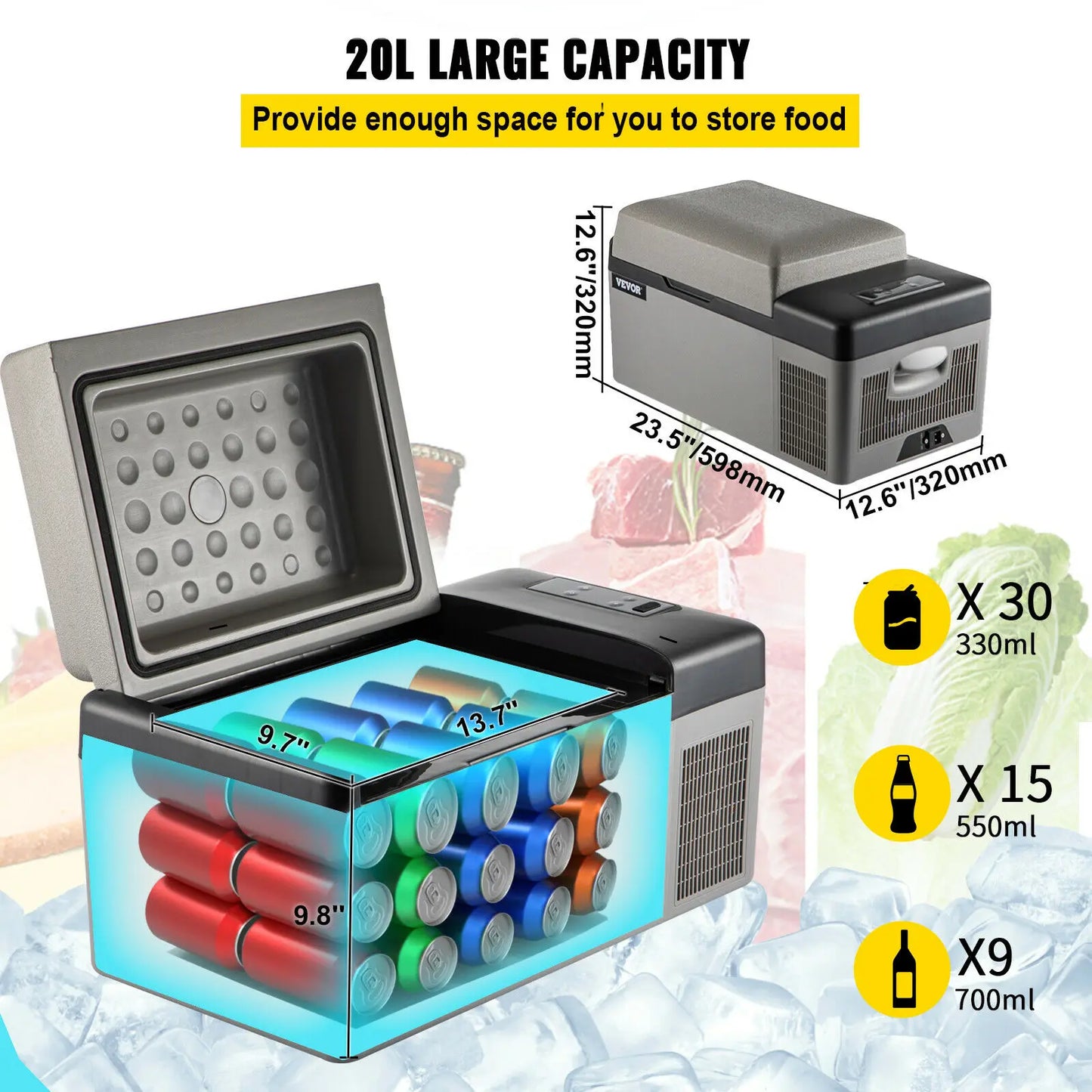 JD Performance Gear SucceBuy Portable Car Refrigerator