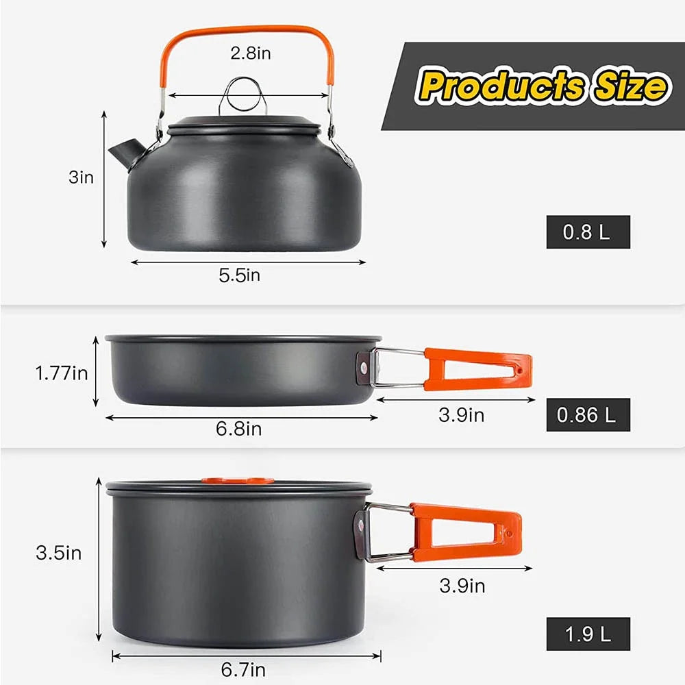 LISM Camping Cookware Set Nonstick Travel Outdoor Picnic