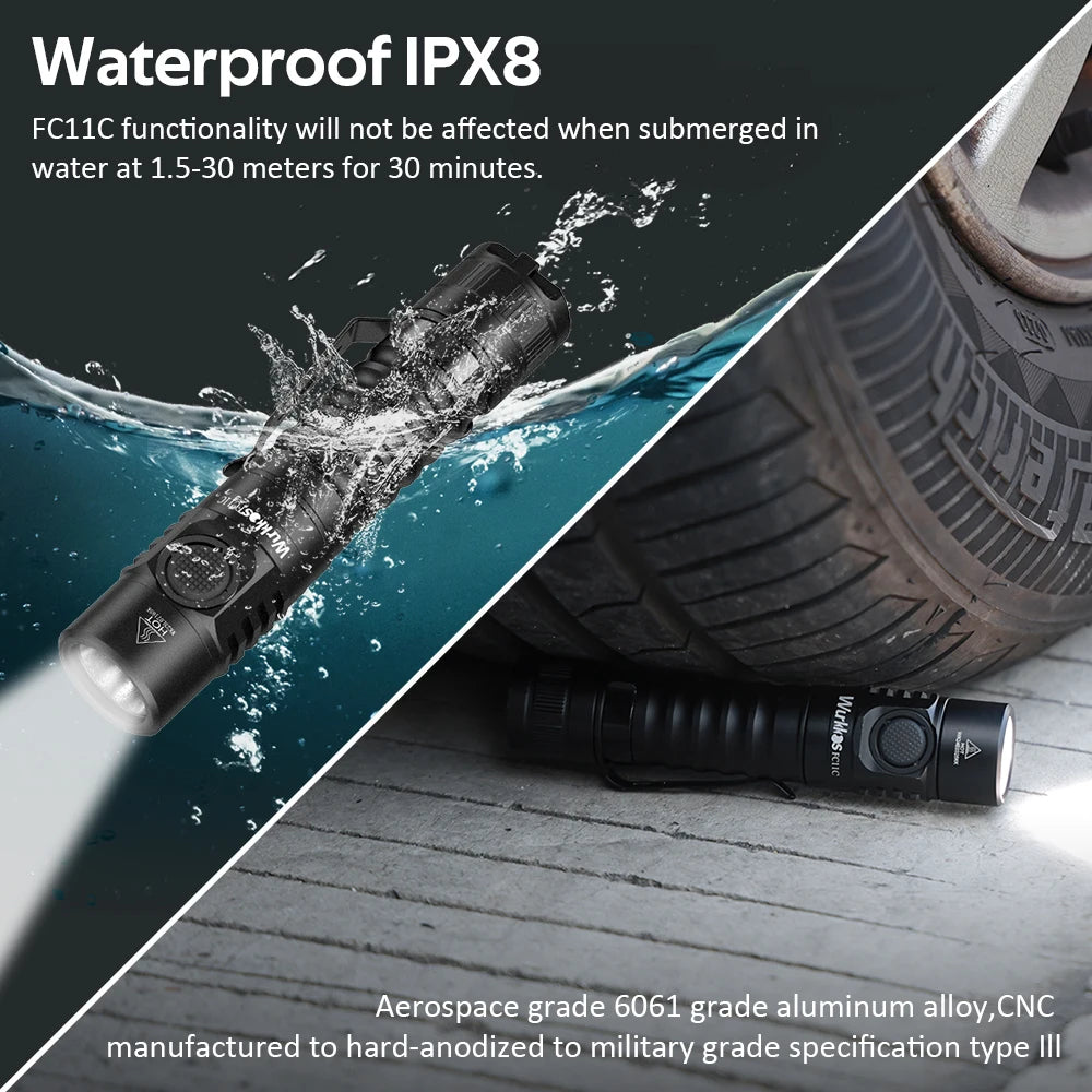 Wurkkos FC11C 519A USB C Rechargeable 1200lm EDC Flashlight