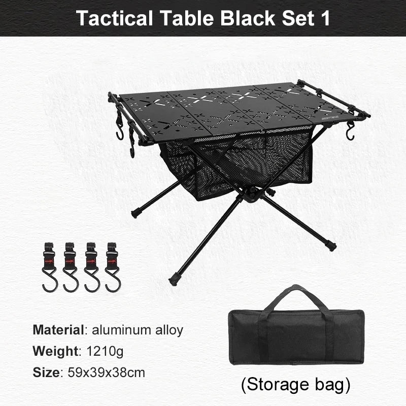 West Tune Folding Aluminum Camping Table Lightweight With Mesh Bag