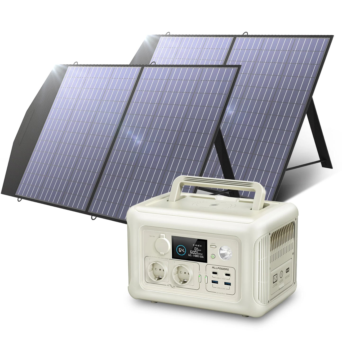 ALLPOWERS R600 Portable Power Station with Portable SolarPanel (option) Pure Sine Wave 299Wh Outdoor Solar Generator Camping UPS