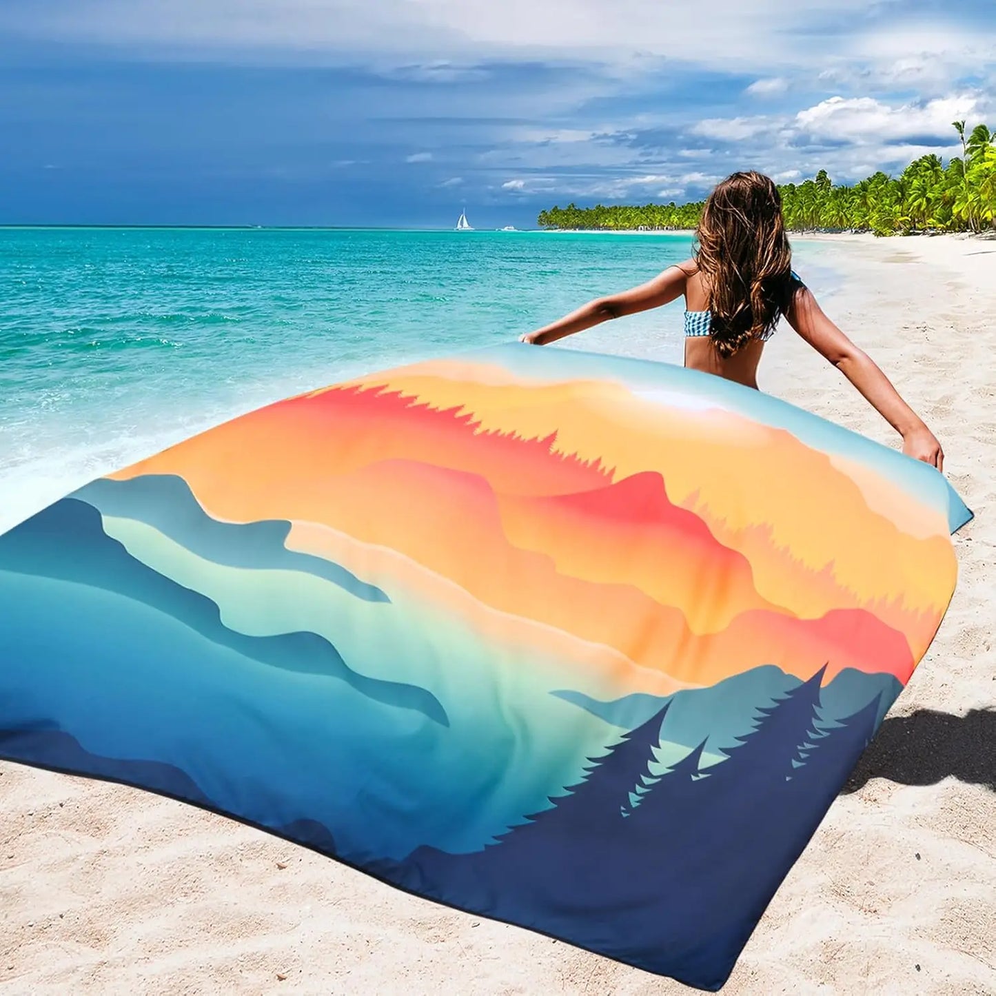 Beach Blanket Waterproof Sandproof Quick Drying Outdoor Picnic Mat
