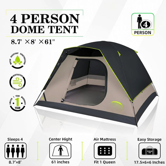 Hign Concerned Camping Tent Waterproof Rainfly Easy Setup