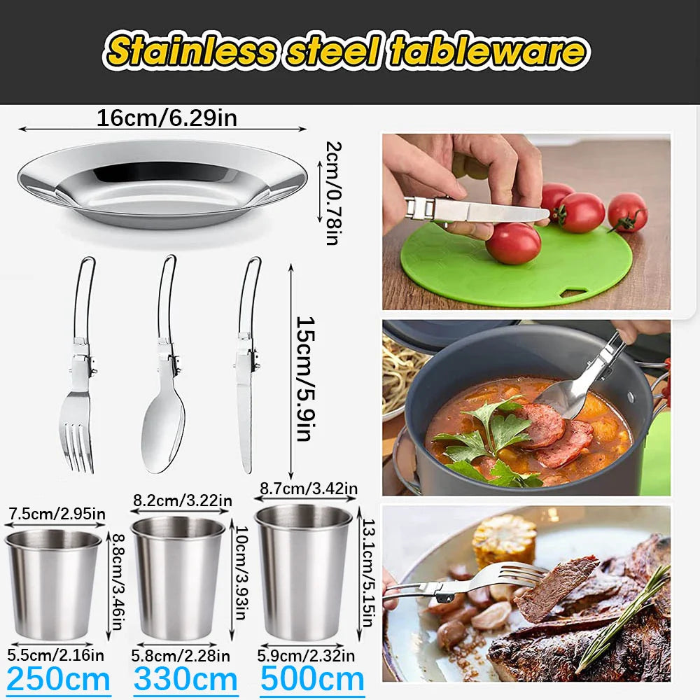 LISM Camping Cookware Set Nonstick Travel Outdoor Picnic