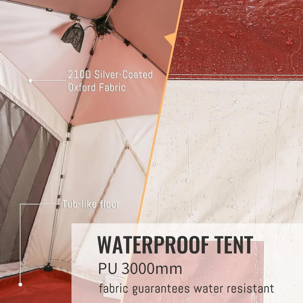 Canvas Camping Tent Water Resistant Easy Setup Vestibule