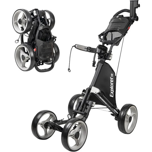 CaddyTek Explorer V8 SuperLite Four Wheel Golf Push Cart