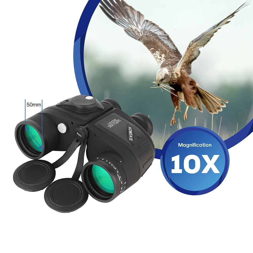 Marine Binoculars Waterproof Rangefinder Compass BAK4 FMC