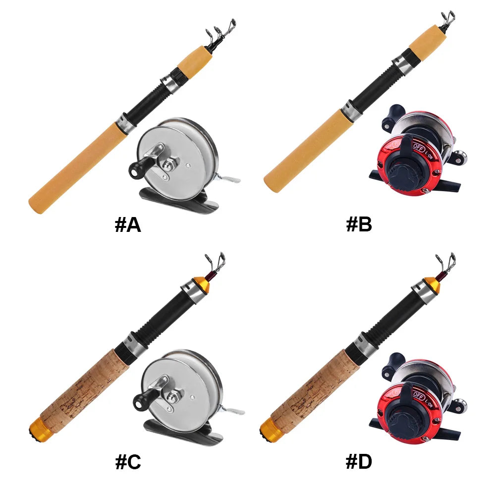 Carbon Fiber Ice Fishing Rod And Reel Set Telescoping Kit