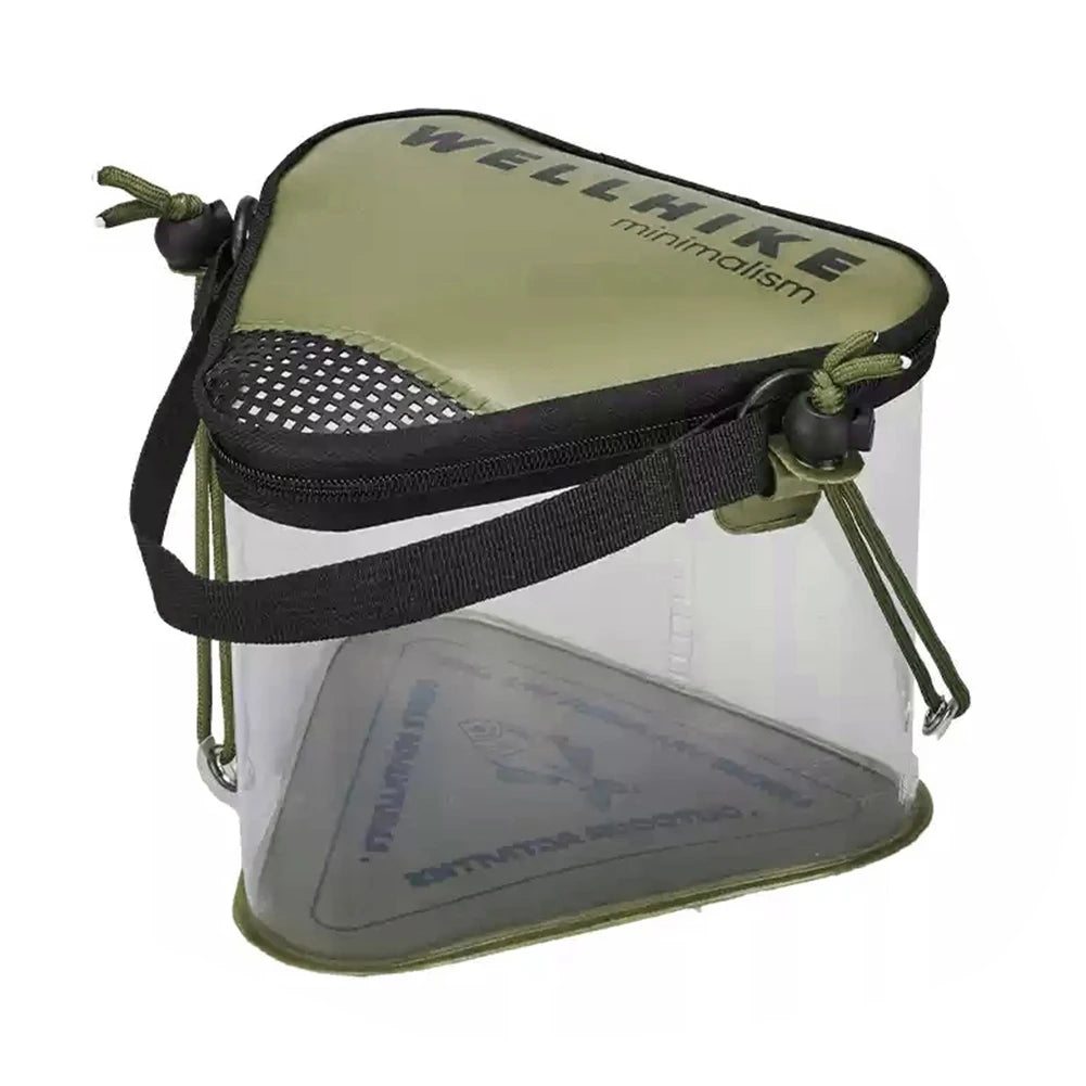 WELLHIKE Collapsible Outdoor Live Fish Bucket with Breathable Mesh Lid
