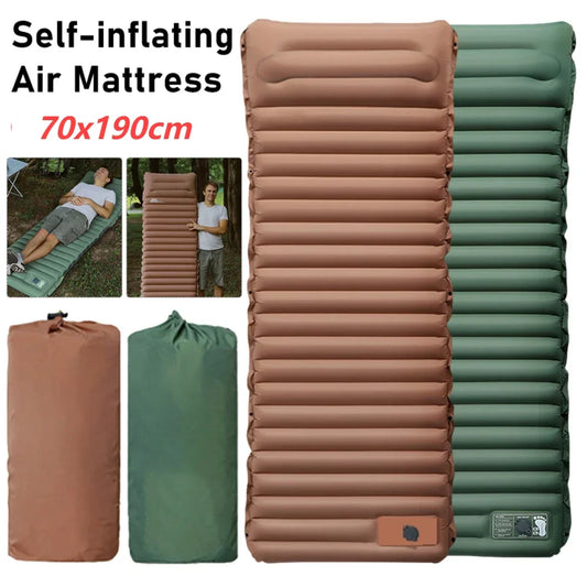 AZURAOKEYCN Ultralight Camping Mat With Pump Pillow Outdoors