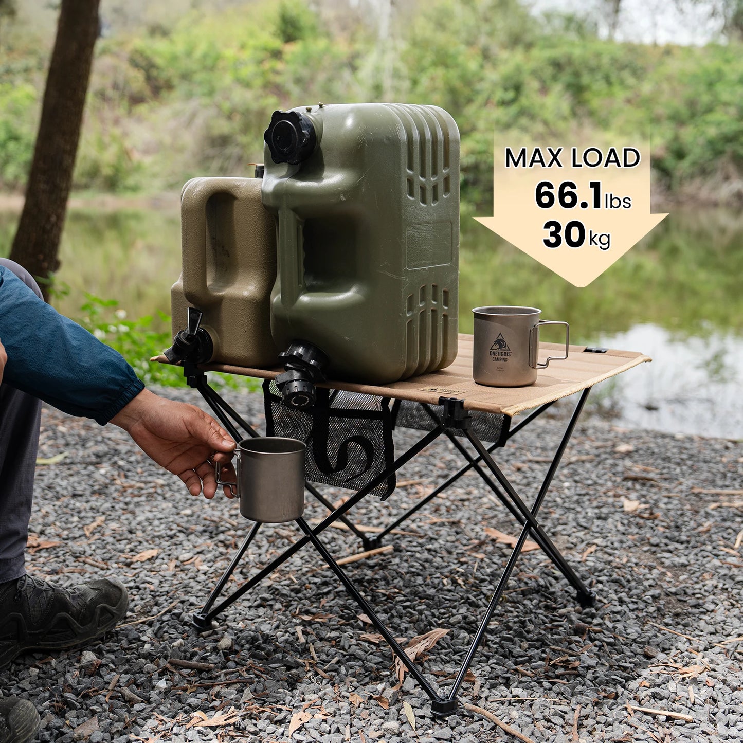 ONETIGRIS Folding Camping Table Aluminum Alloy Portable Desk